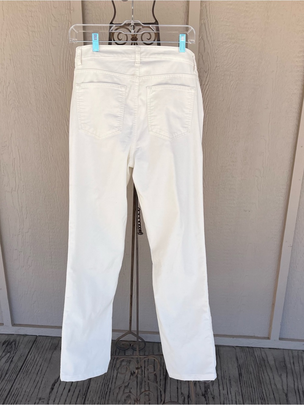 Talbots Pants White Velveteen Dressy Casual Straight Leg Classic Five Pocket W6 - Picture 2 of 6